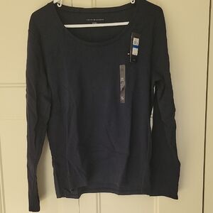 NWT Tommy Hilfiger XL Navy Long Sleeve Top